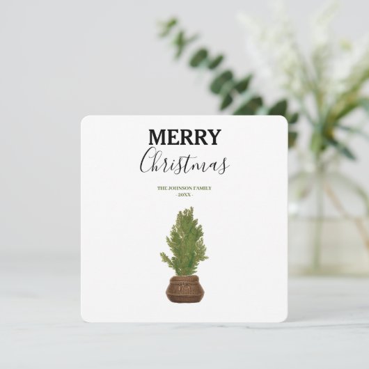 Moderne rustieke Waterverf kerstboom vakantie (Staand voorkant)