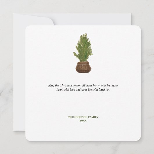 Moderne rustieke Waterverf kerstboom vakantie (Achterkant)