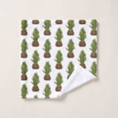 Moderne rustieke Waterverf kerstboom vakantie Bad Handdoek (Wasdoekje)