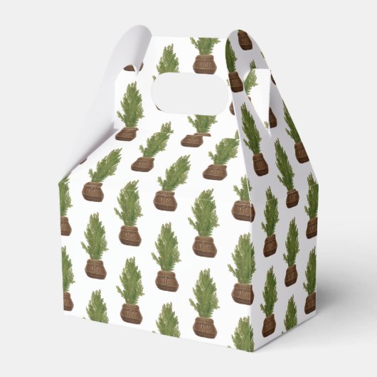 Moderne rustieke Waterverf kerstboom vakantie Bedankdoosjes (Voorkant Zijde)