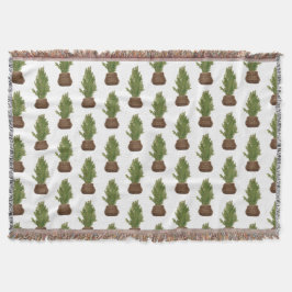 Moderne rustieke Waterverf kerstboom vakantie Deken