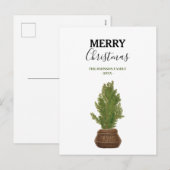 Moderne rustieke Waterverf kerstboom vakantie Feestdagenkaart (Voorkant / Achterkant)