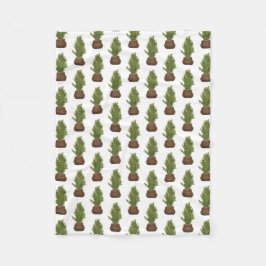 Moderne rustieke Waterverf kerstboom vakantie Fleece Deken