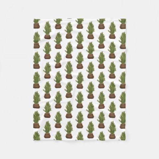 Moderne rustieke Waterverf kerstboom vakantie Fleece Deken (Voorkant)