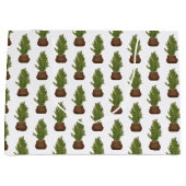 Moderne rustieke Waterverf kerstboom vakantie Groot Cadeauzakje (Voorkant)