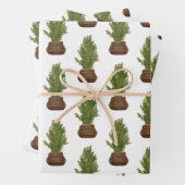 Moderne rustieke Waterverf kerstboom vakantie Inpakpapier Vel (In situ)