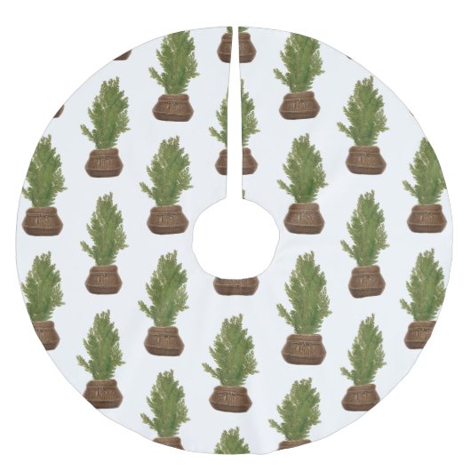 Moderne rustieke Waterverf kerstboom vakantie Kerstboom Rok (Voorkant)