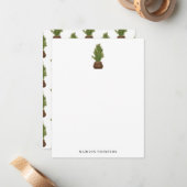 Moderne Rustieke Waterverf Kerstboom Vakantie Notitiekaartje (Voorkant / Achterkant in situ)