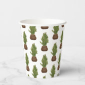 Moderne rustieke Waterverf kerstboom vakantie Papieren Bekers (Achterkant)