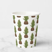 Moderne rustieke Waterverf kerstboom vakantie Papieren Bekers (Links)