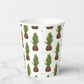 Moderne rustieke Waterverf kerstboom vakantie Papieren Bekers (Rechts)