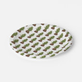 Moderne rustieke Waterverf kerstboom vakantie Papieren Bordje (Gekanteld)