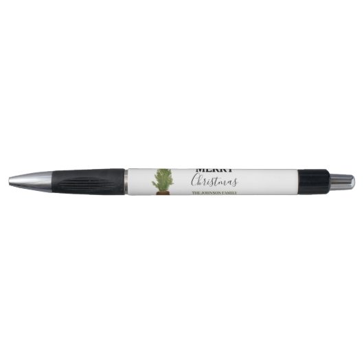 Moderne rustieke Waterverf kerstboom vakantie Pen (Voorkant)