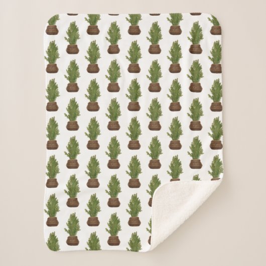 Moderne rustieke Waterverf kerstboom vakantie Sherpa Deken (Voorkant)