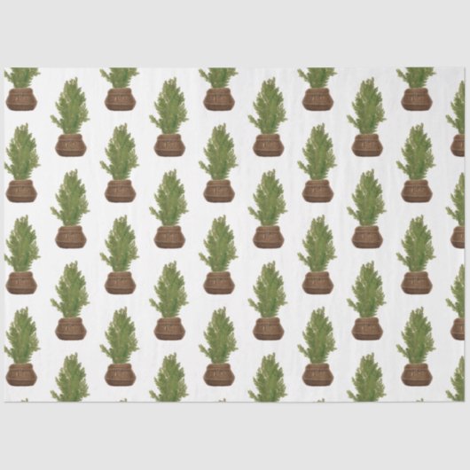 Moderne rustieke Waterverf kerstboom vakantie Tissuepapier (Voorkant)