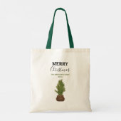 Moderne rustieke Waterverf kerstboom vakantie Tote Bag (Achterkant)
