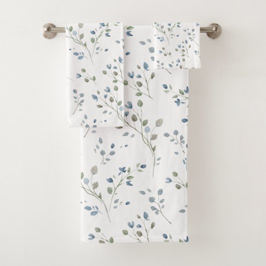 Moderne rustieke Waterverf stijl botanische blader Bad Handdoek (Insitu)