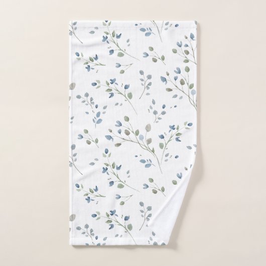 Moderne rustieke Waterverf stijl botanische blader Bad Handdoek (Handdoek)