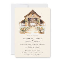 Moderne rustieke Westerne bruiloft uitnodiging
