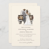Moderne rustieke Westerne bruiloft uitnodiging (Voorkant / Achterkant)