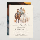 Moderne rustieke Westerne foto Save the Date (Voorkant / Achterkant)