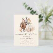 Moderne rustieke Westerne foto Save the Date Aankondigingskaart (Staand voorkant)