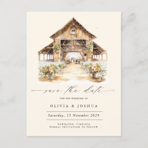 Moderne rustieke Westerne foto Save the Date Aankondigingskaart