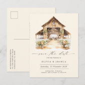 Moderne rustieke Westerne foto Save the Date Aankondigingskaart (Voorkant / Achterkant)