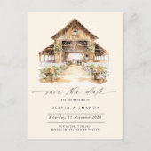 Moderne rustieke Westerne foto Save the Date Aankondigingskaart (Voorkant)