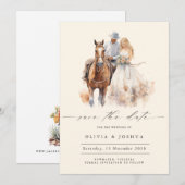 Moderne Rustieke Westerse Bewaar de Datum  Save The Date (Voorkant / Achterkant)