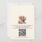 Moderne Rustieke Westerse Rustieke QR Code Trouwen Kaart (Achterkant)