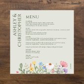 Moderne rustieke Wildbloem Zachte Salie Bruiloft Menu