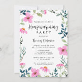 Moderne rustieke Wildbloemen Housewarming Party Kaart (Voorkant)