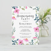 Moderne rustieke Wildbloemen Housewarming Party Kaart (Staand voorkant)