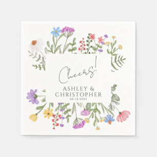 Moderne rustieke wilde bloem servet