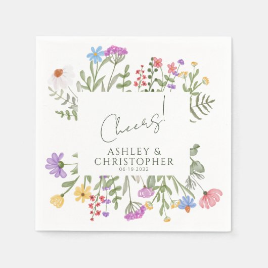 Moderne rustieke wilde bloem servet (Voorkant)