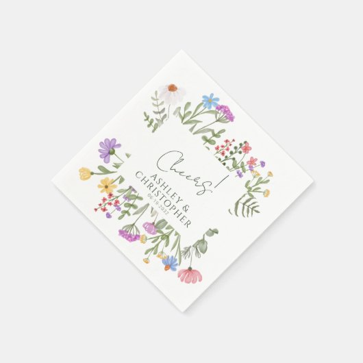 Moderne rustieke wilde bloem servet (Hoek)