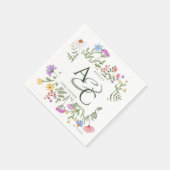 Moderne rustieke wilde bloem servet (Hoek)