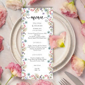 Moderne rustieke wilde bloemen bruiloft menu