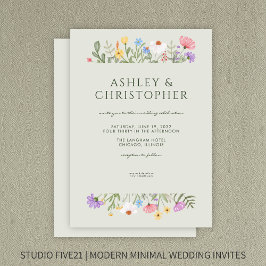 Moderne rustieke Wildflower Border Soft Sage Bruil Kaart