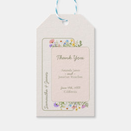 Moderne rustieke Wildflower bruiloft Cadeaulabel