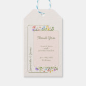 Moderne rustieke Wildflower bruiloft Cadeaulabel (Achterkant)