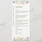 Moderne rustieke Wildflower bruiloft Menu (Voorkant)