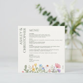 Moderne rustieke Wildflower bruiloft Menu (Staand voorkant)