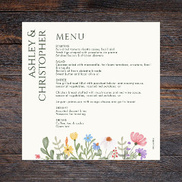 Moderne rustieke Wildflower bruiloft Menu