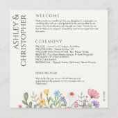 Moderne rustieke Wildflower bruiloft Programmakaart (Voorkant)