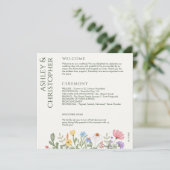 Moderne rustieke Wildflower bruiloft Programmakaart (Staand voorkant)