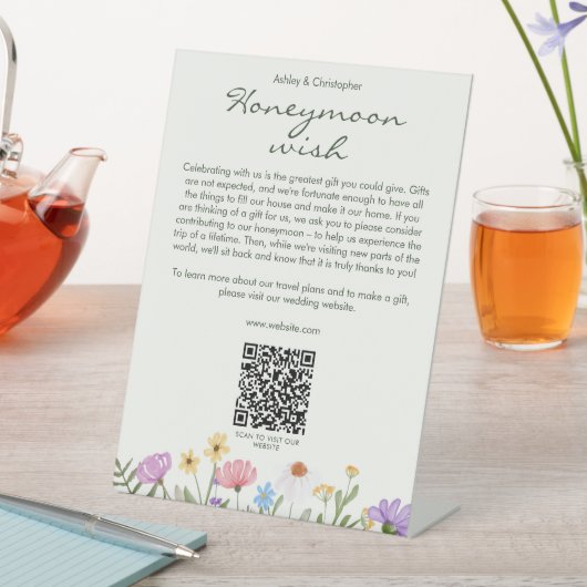 Moderne rustieke Wildflower bruiloft Reclamebord Met Voetstuk (Insitu)