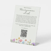 Moderne rustieke Wildflower bruiloft Reclamebord Met Voetstuk (Voorkant)