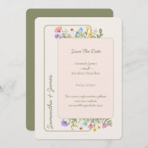 Moderne rustieke Wildflower bruiloft Save The Date